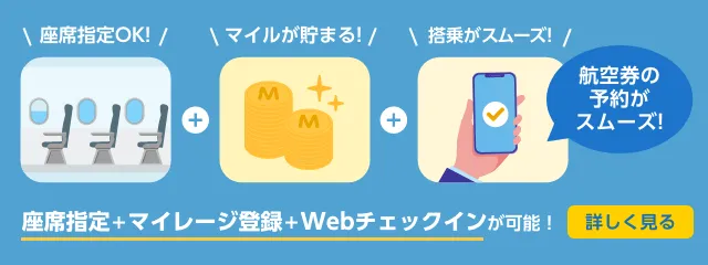 座席指定・WEBチェックイン・マイレージについて